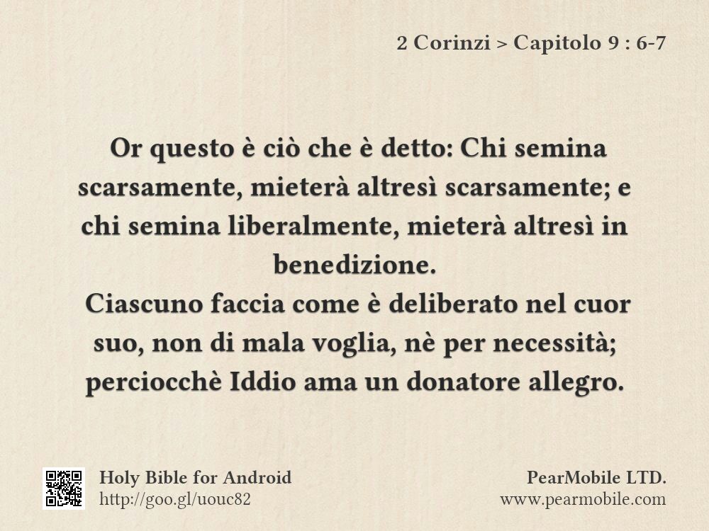 2 Corinzi, Capitolo 9:6-7